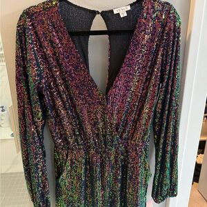 Venus V-Neck Sequin Dress